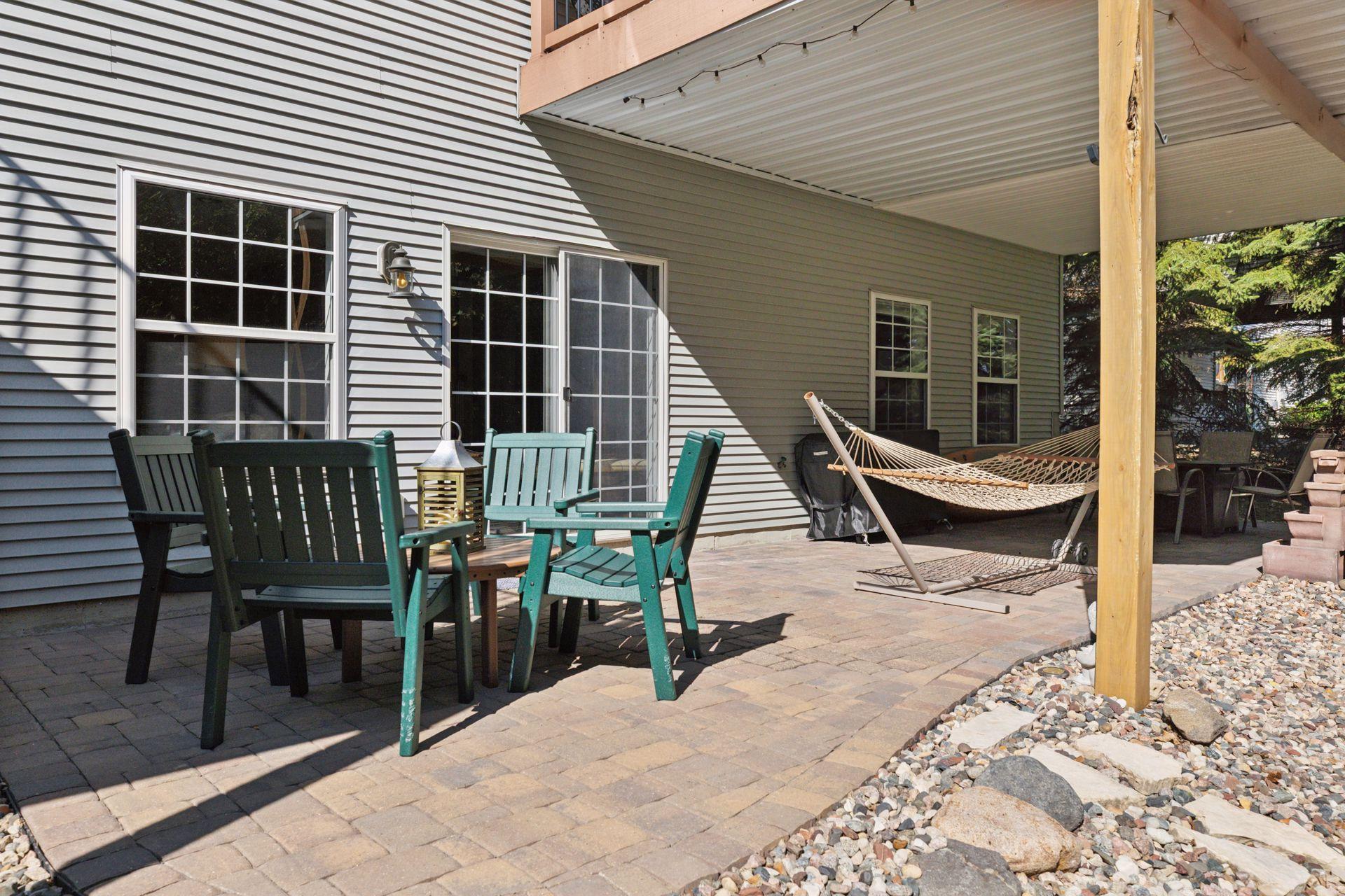 The custom paver patio was extended to create more space for entertaining or relaxing.