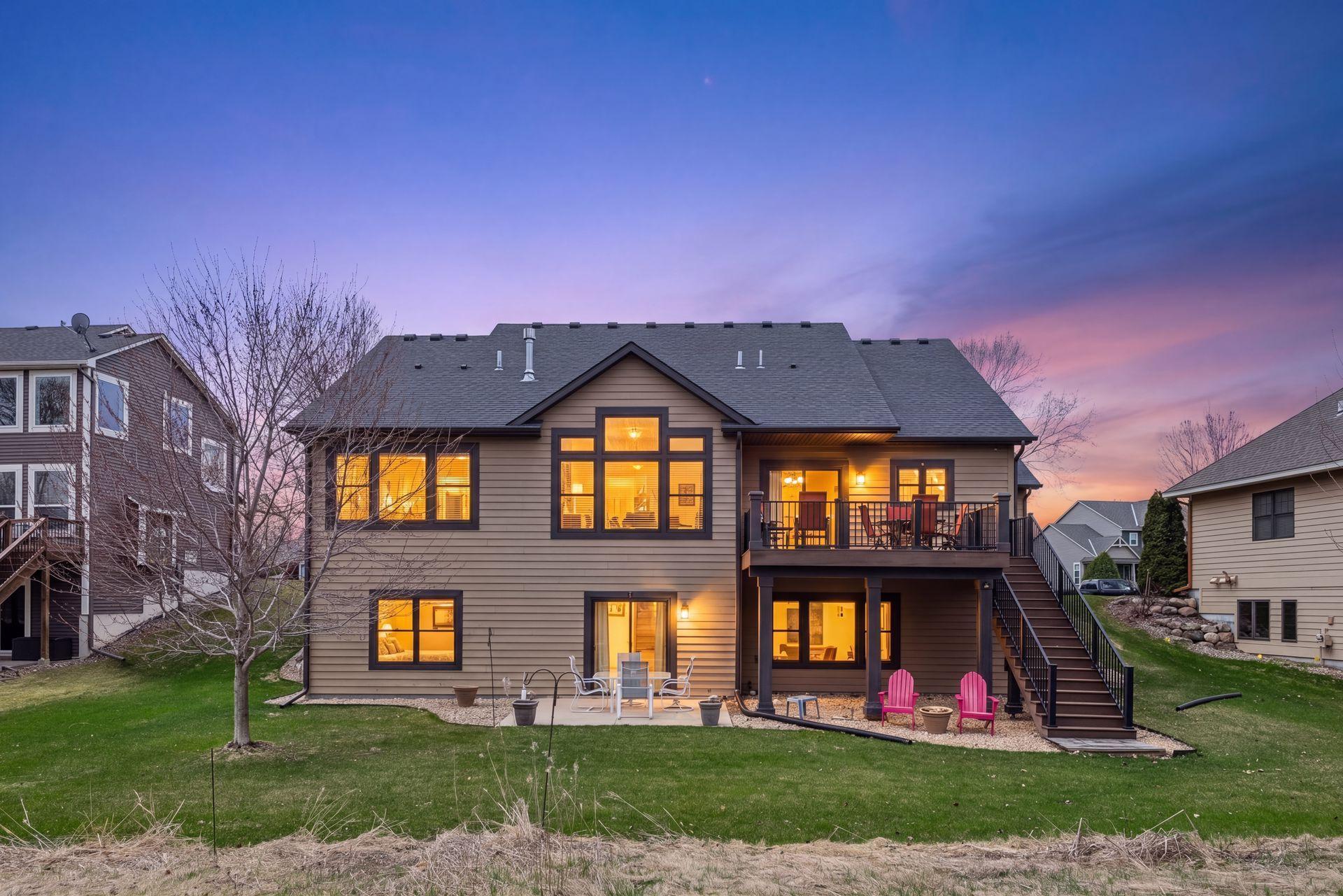 Back of home at night