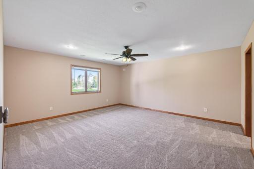 Large 5th bedroom in lower level with walk in closet