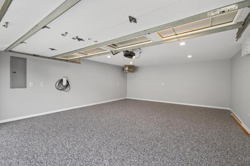 Finished Upper Garage with EV Charger and Garage Heater