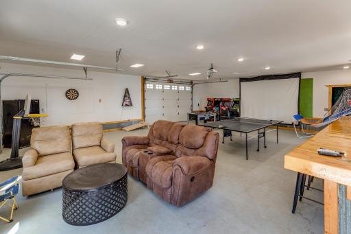 Game room in detached garage