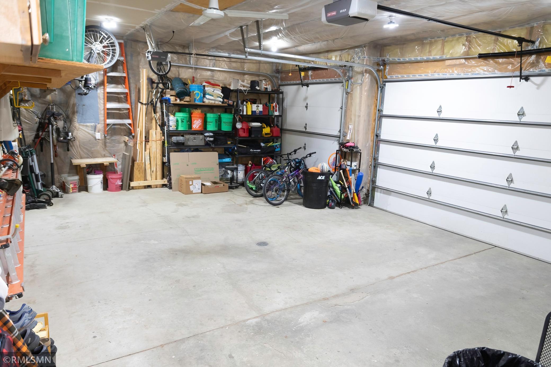 3-car heated garage