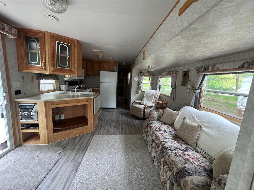 A look at the living room and kitchen.