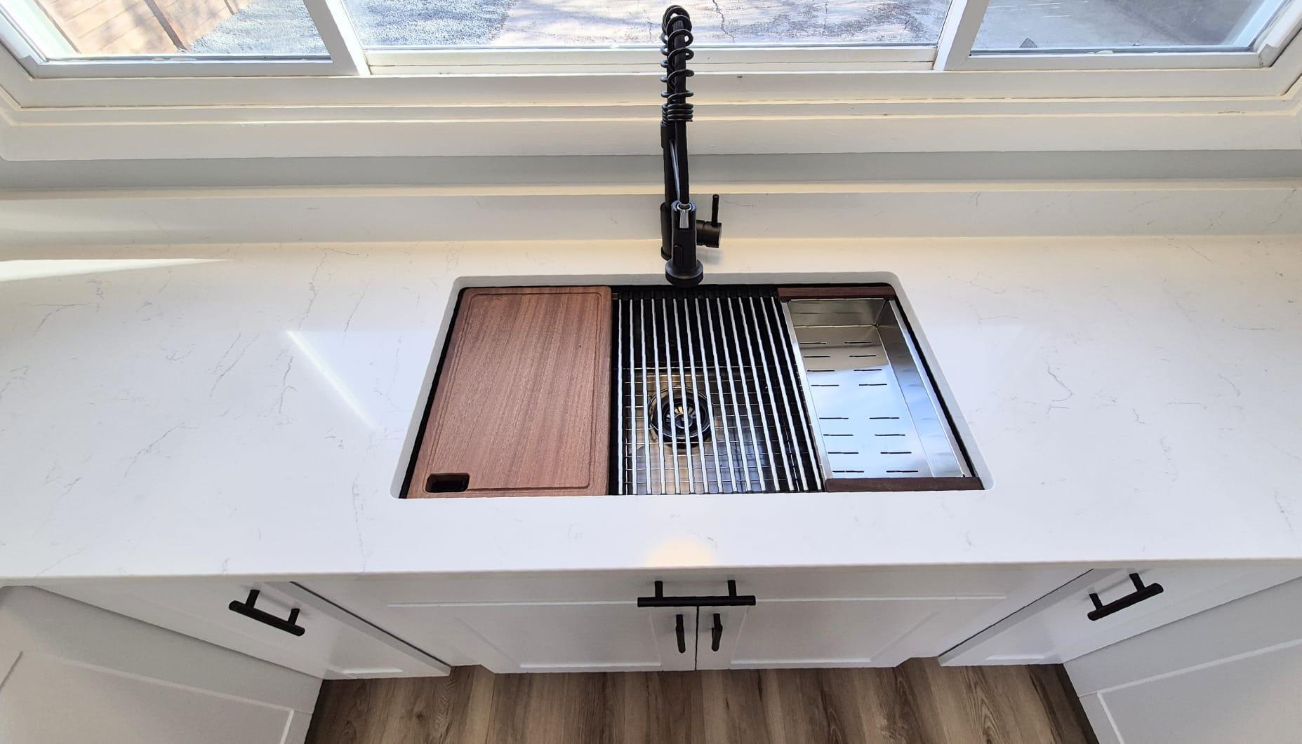 Upgraded Quartz Countertops and Sink