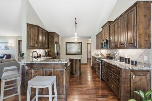 Additional seating and the breakfast bar.