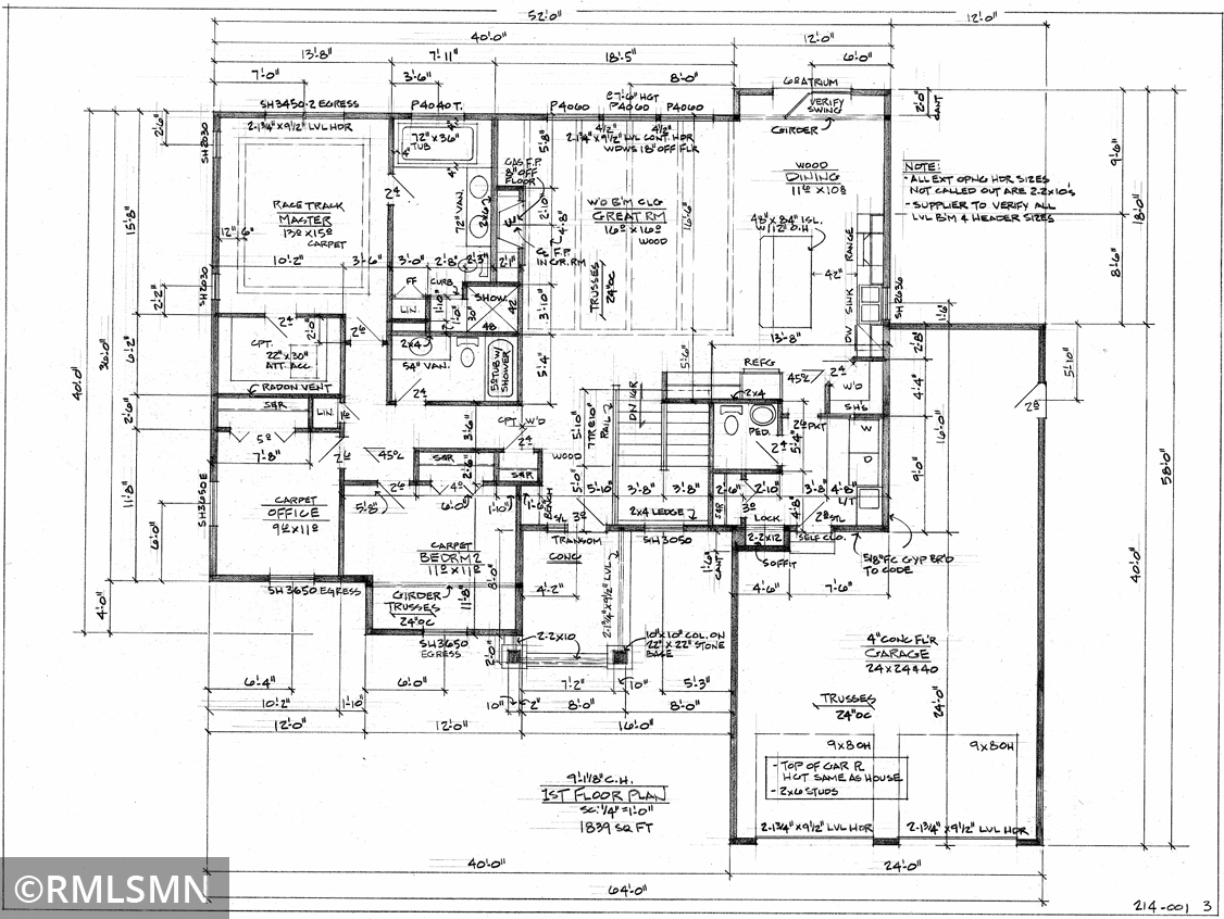 Main level floorplan