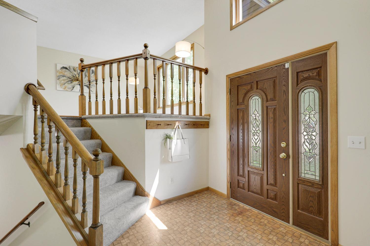 Main entry. Newer front door and new door lock.