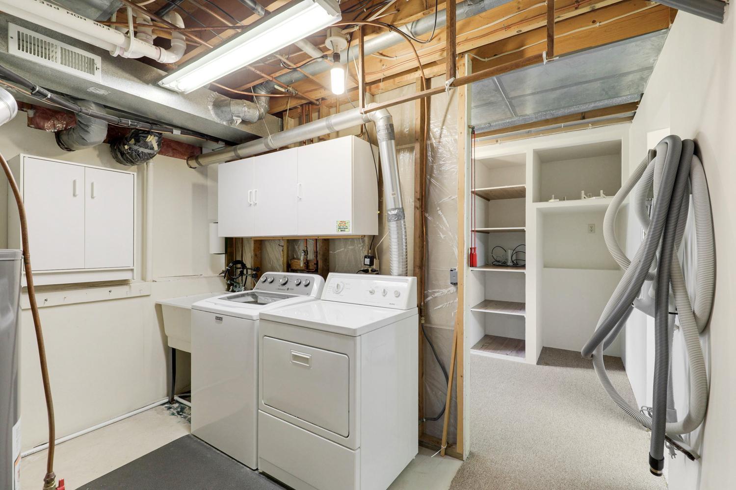 Lower level laundry room.
