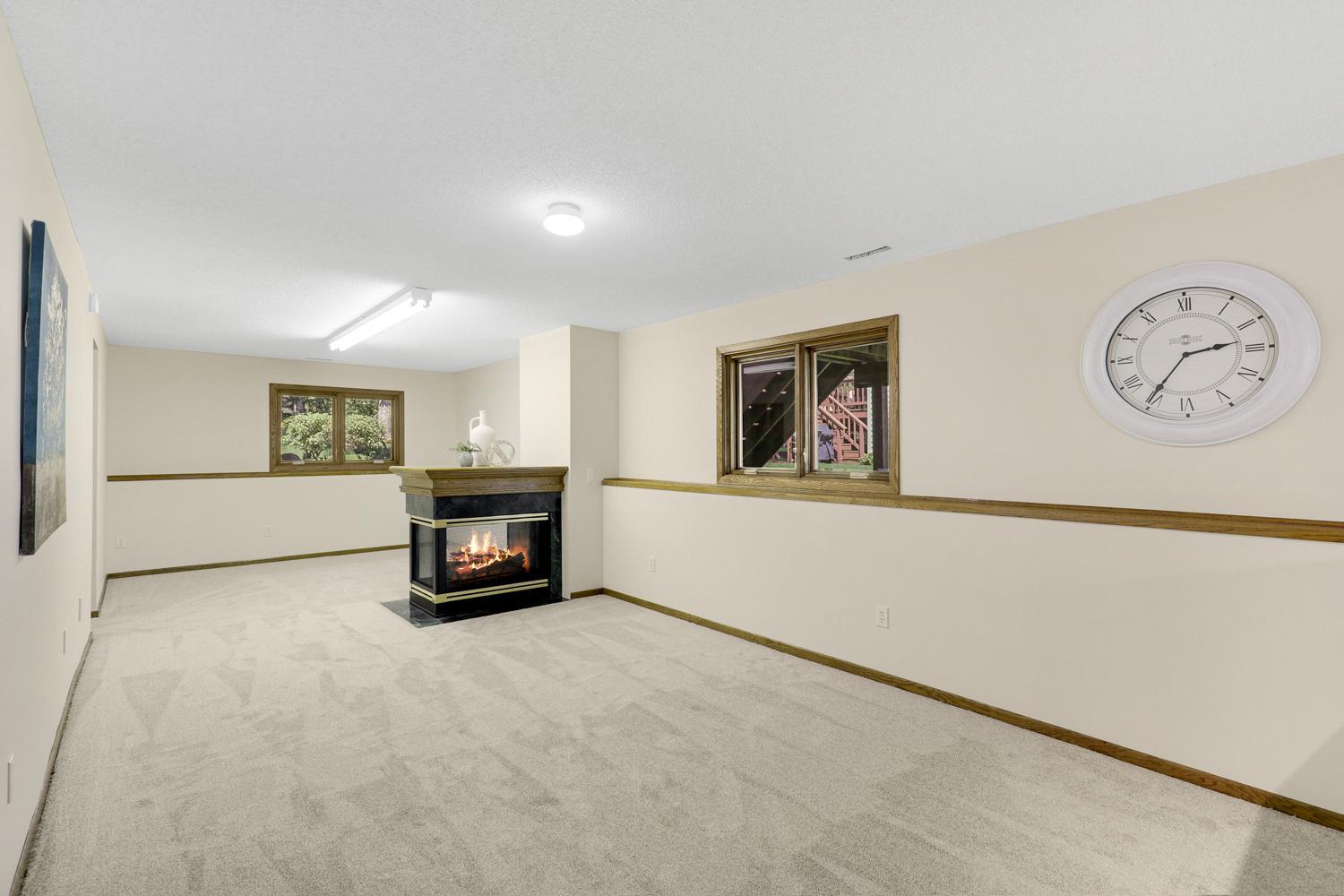 Cozy dual sided gas fireplace. Recently serviced and brought up to date.