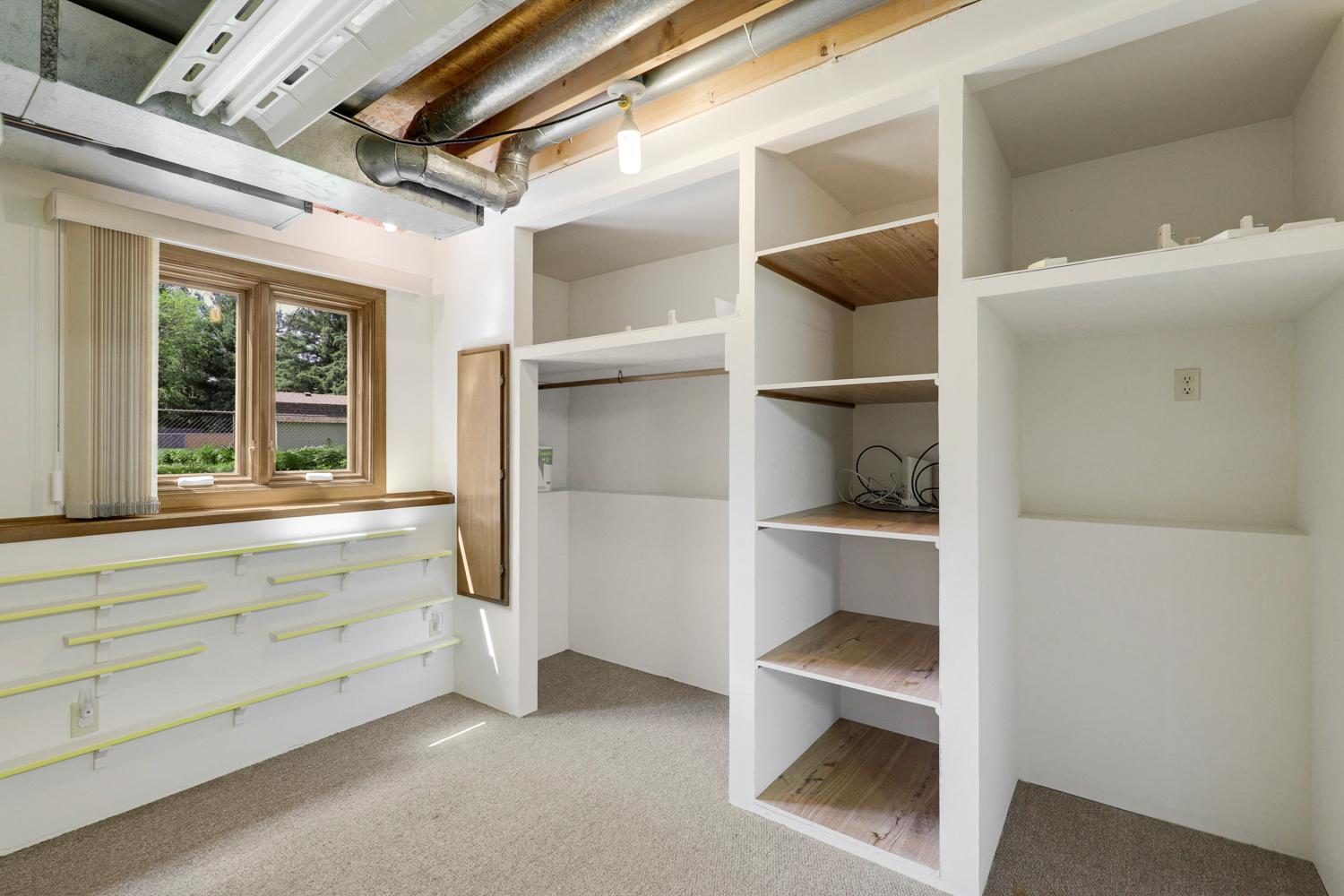 Lower level storage room.