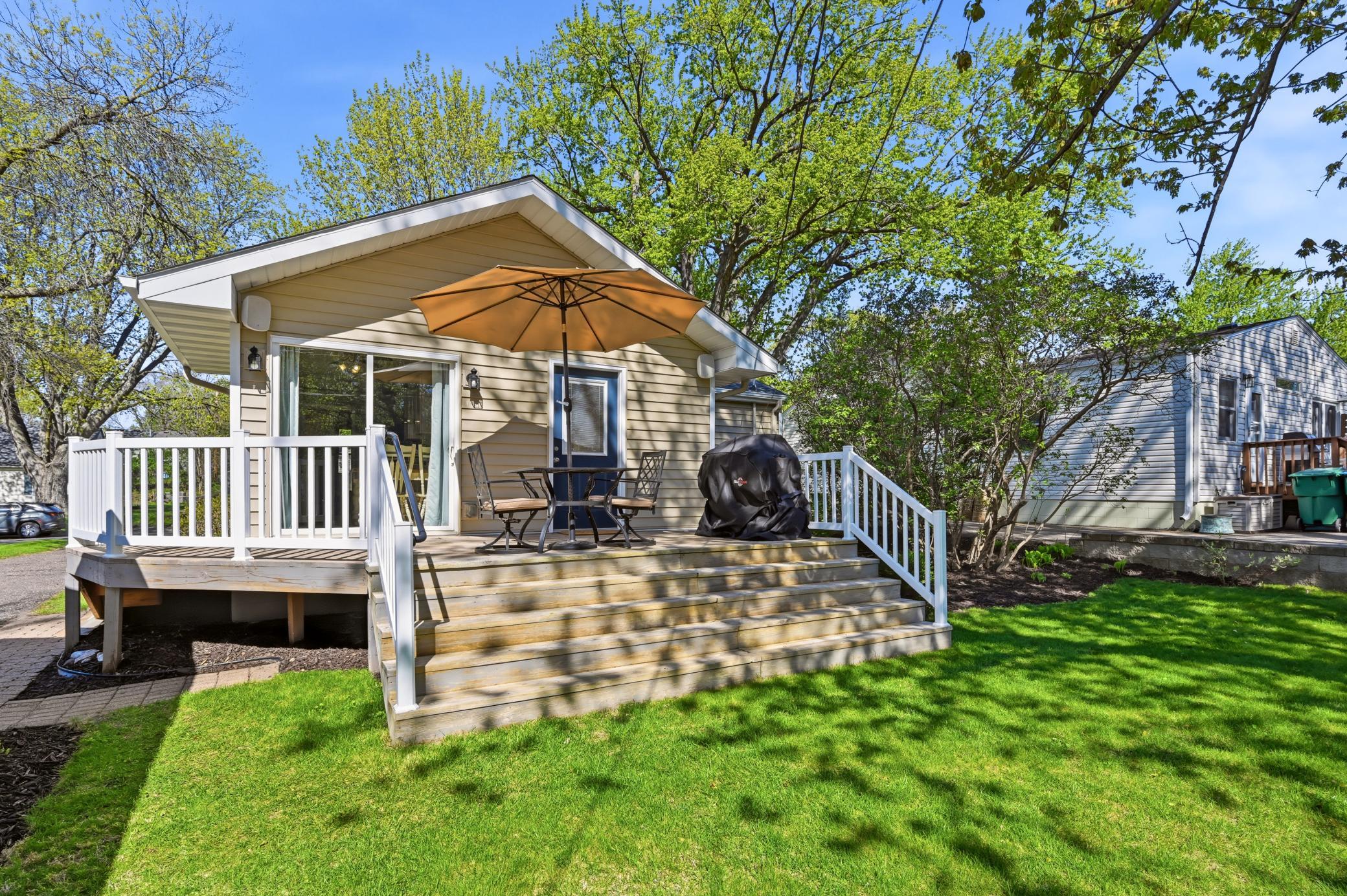 The large deck provides the perfect spot to sit and relax.
