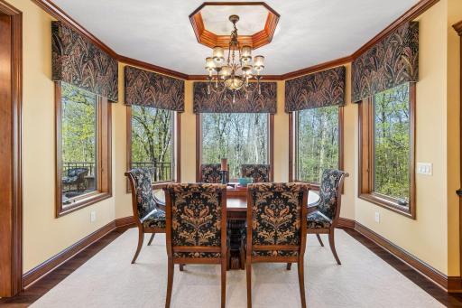 Informal dining room overlooking the backyard