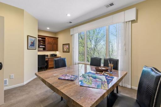 Private office or craft area with built-in desk
