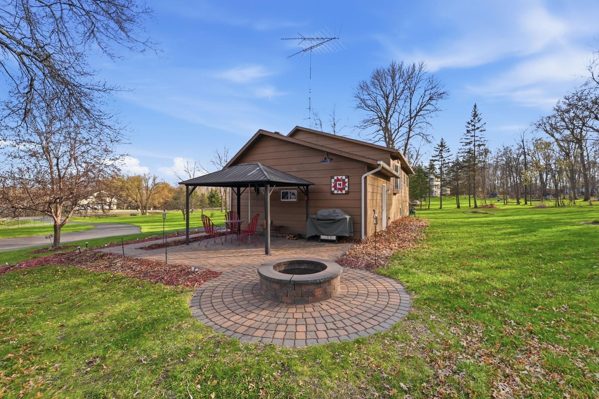 Outside Firepit and Gazebo