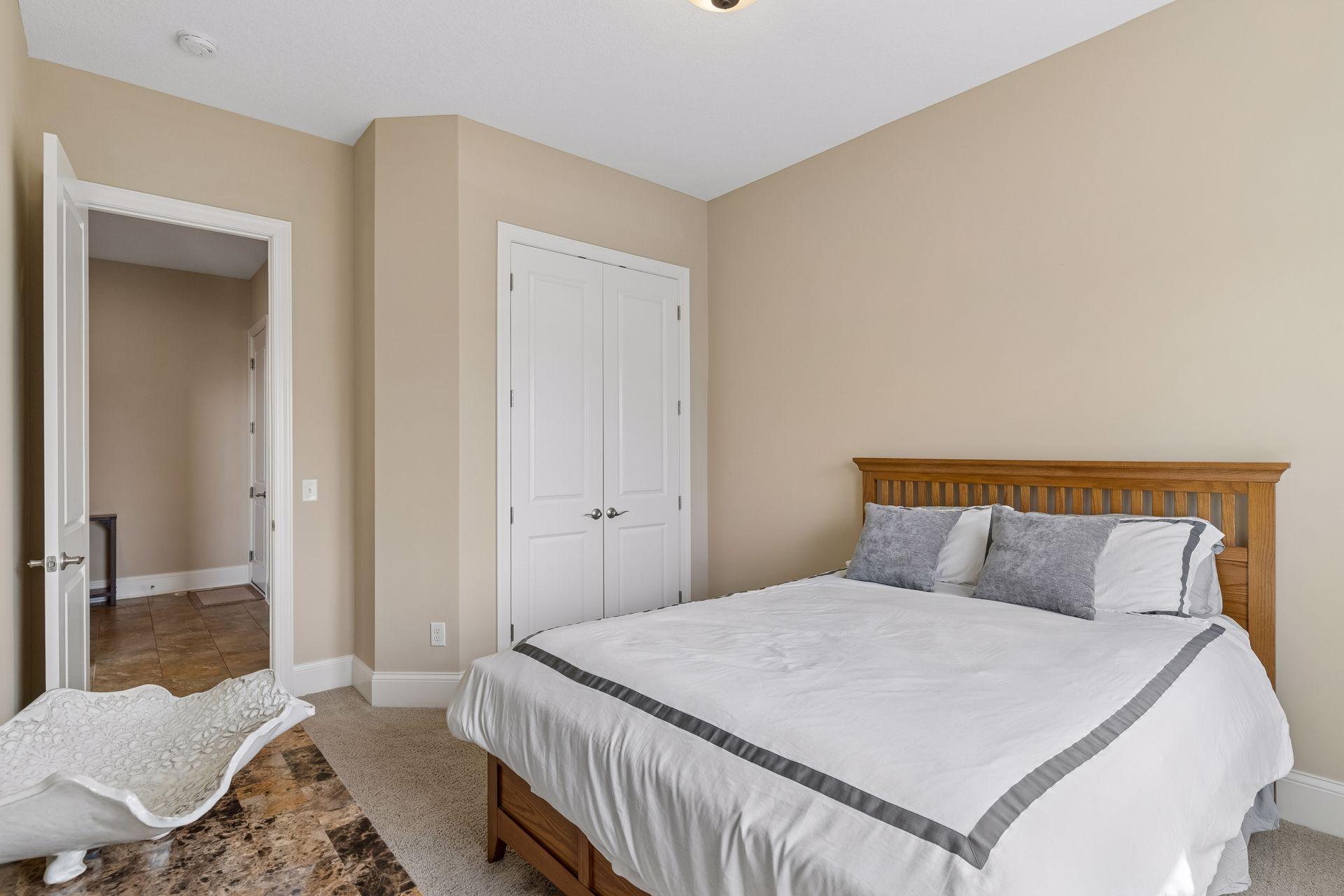This bedroom is just off the livng room.