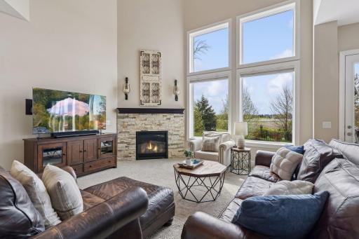 Tall windows in the 10' ceilings of your living room make this a grand area.