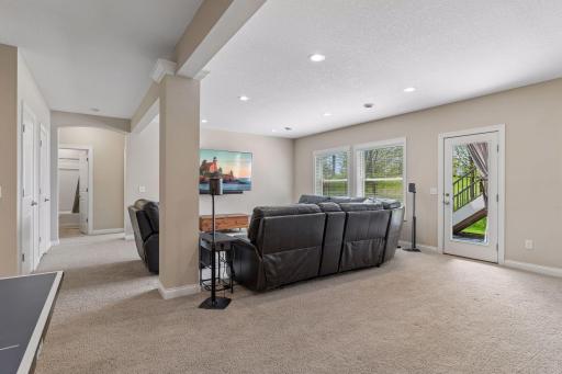 The lower level family room has a walk-out door to your outdoor patio.