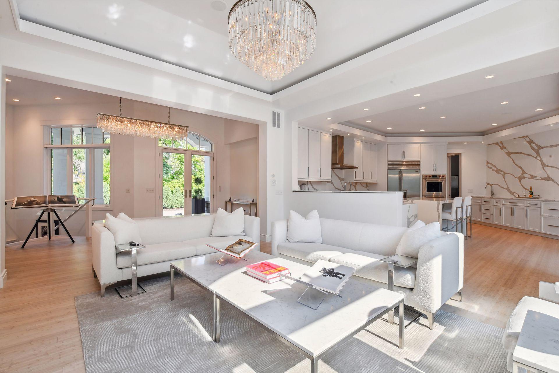 Natural light floods this living space