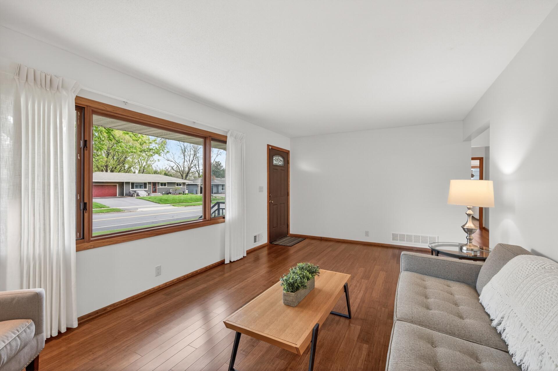 Large picture window in living room
