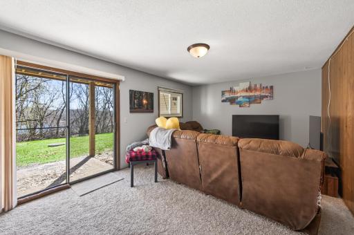 Lower Level Family Room w sliding doors to Patio