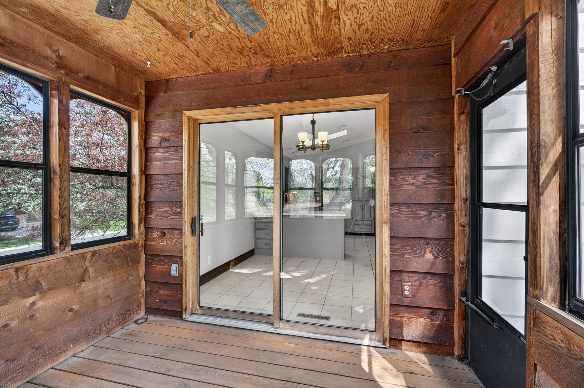 sun room porch directly off the kitchen
