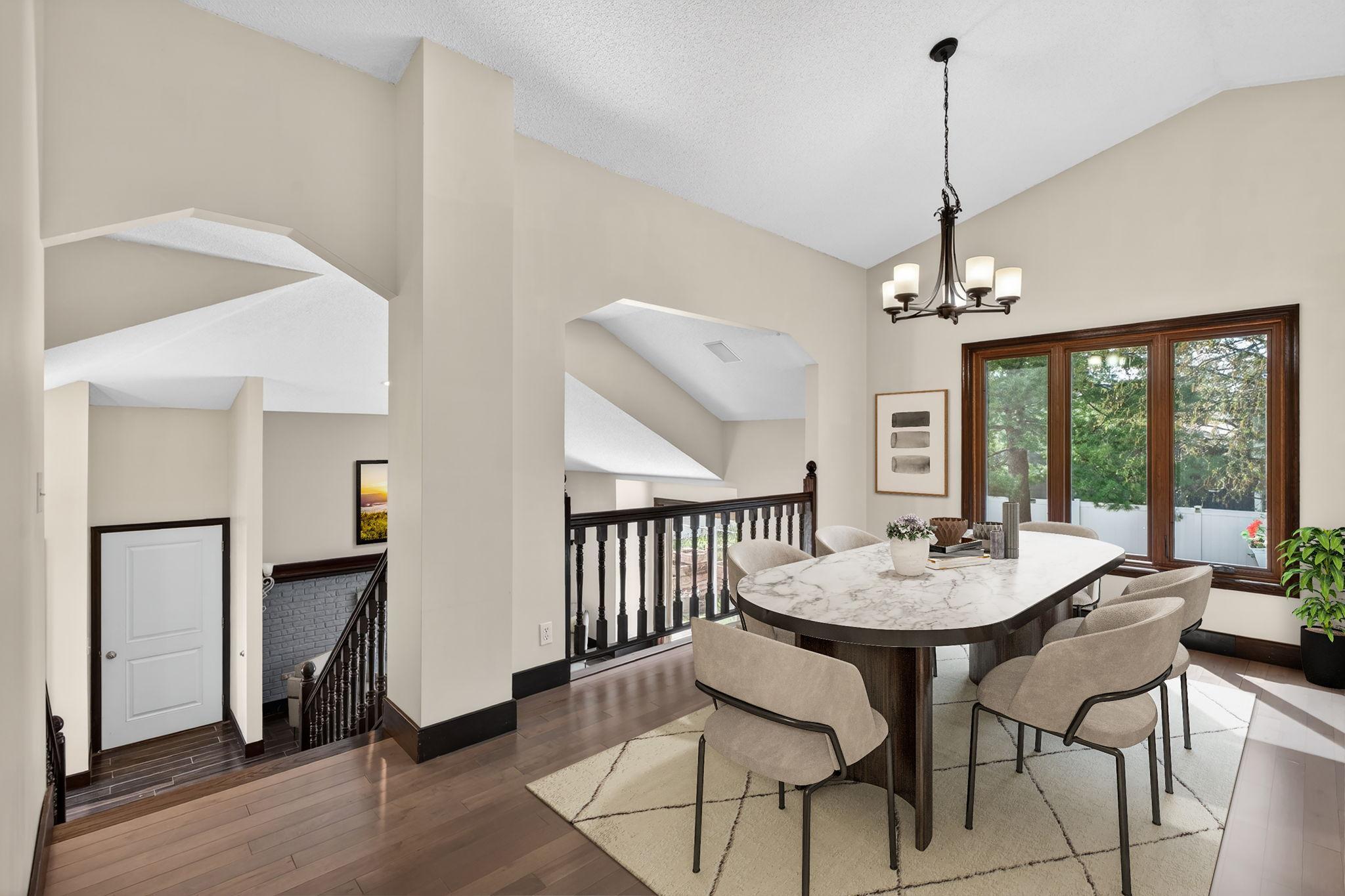 Formal dining room virtually staged