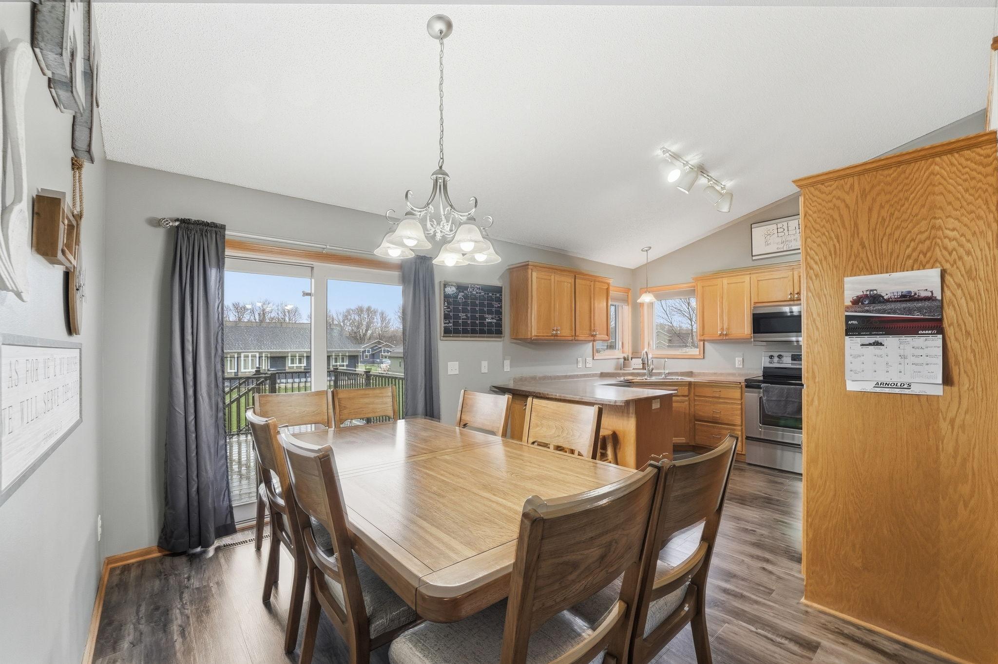 Dining space adjacent to the kitchen for easy access to meals.