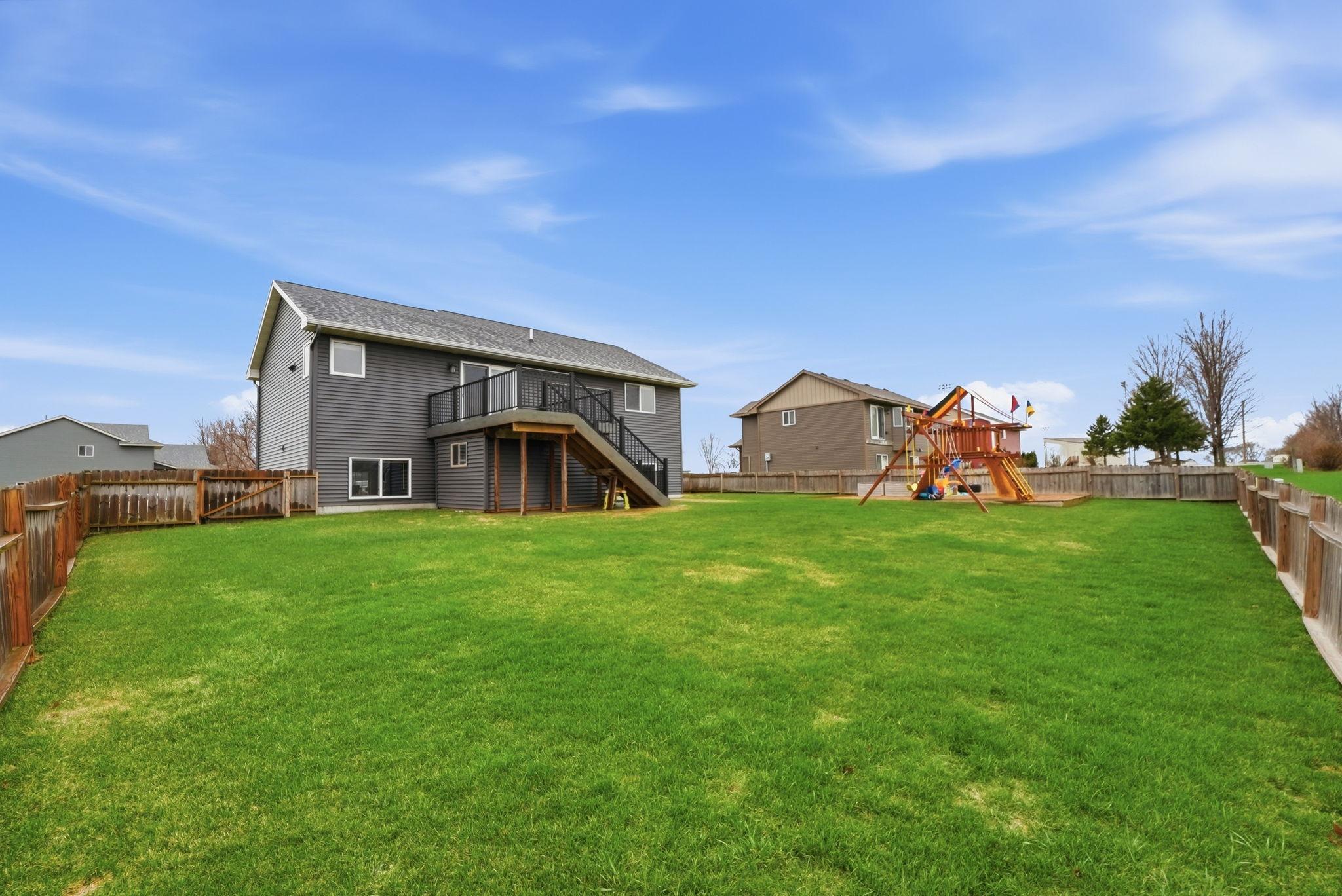 Enjoy your privacy in this fully fenced-in backyard.