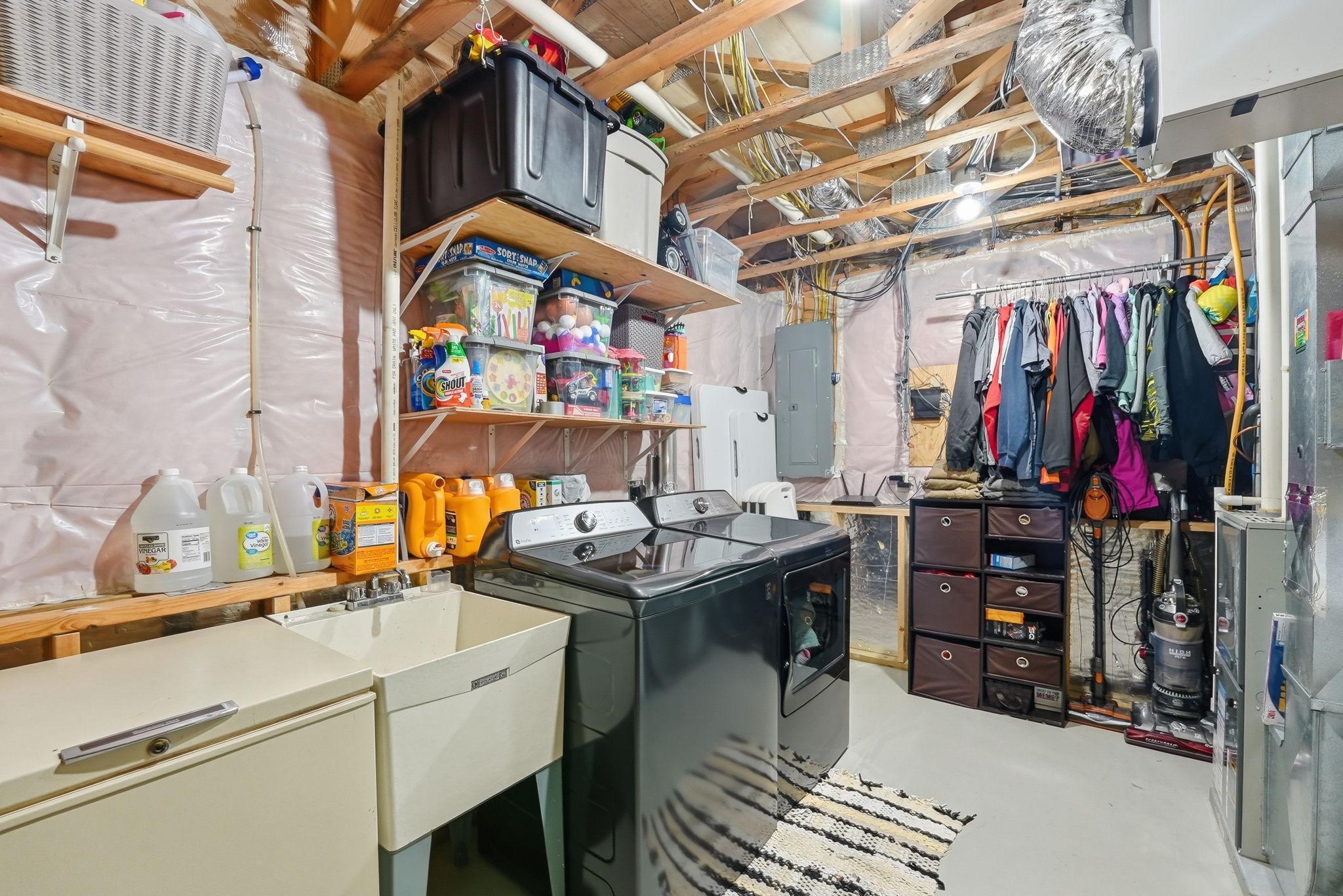 Laundry room doubles as your mechanical room.