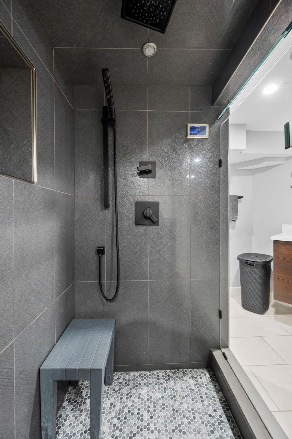 Custom steam shower.