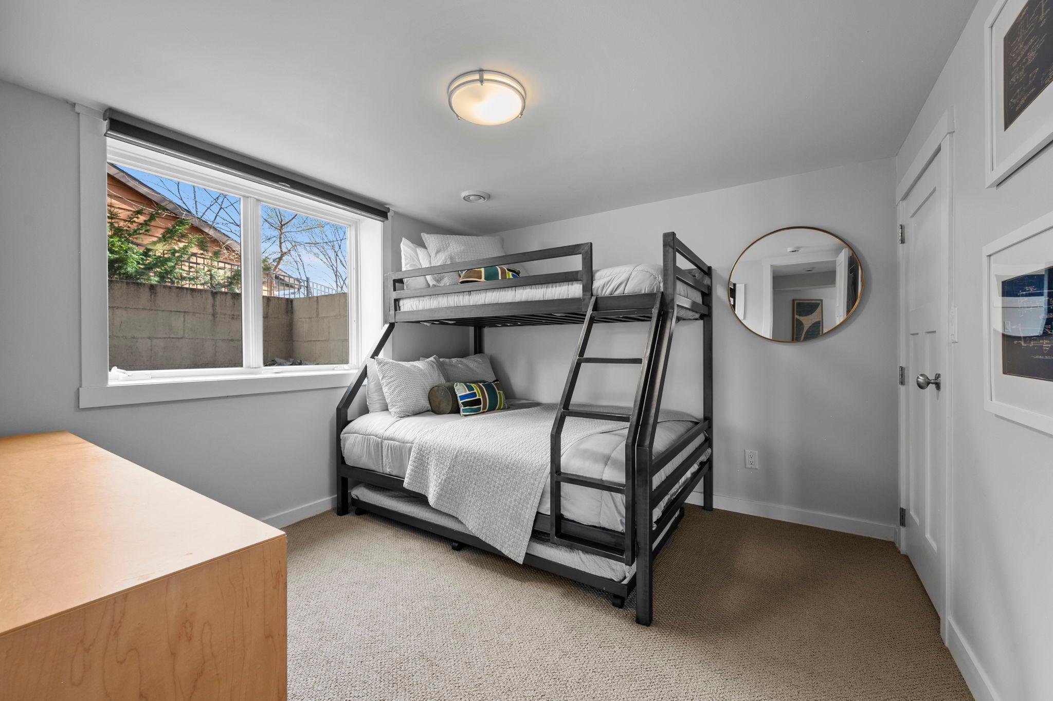 Spacious 4rd bedroom in the lower level.