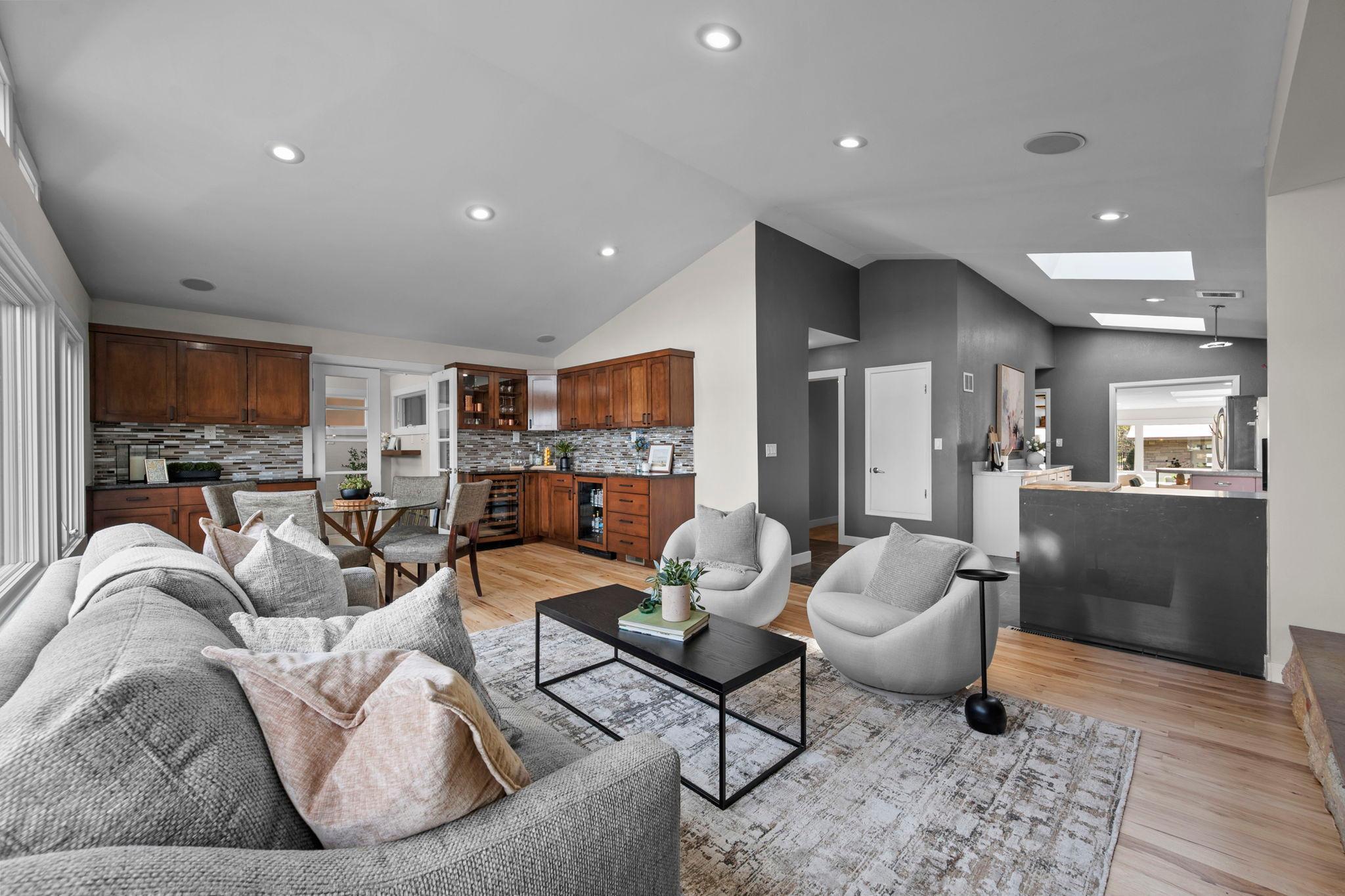 Custom cabinets at the other end of the Great room for ease of entertaining.