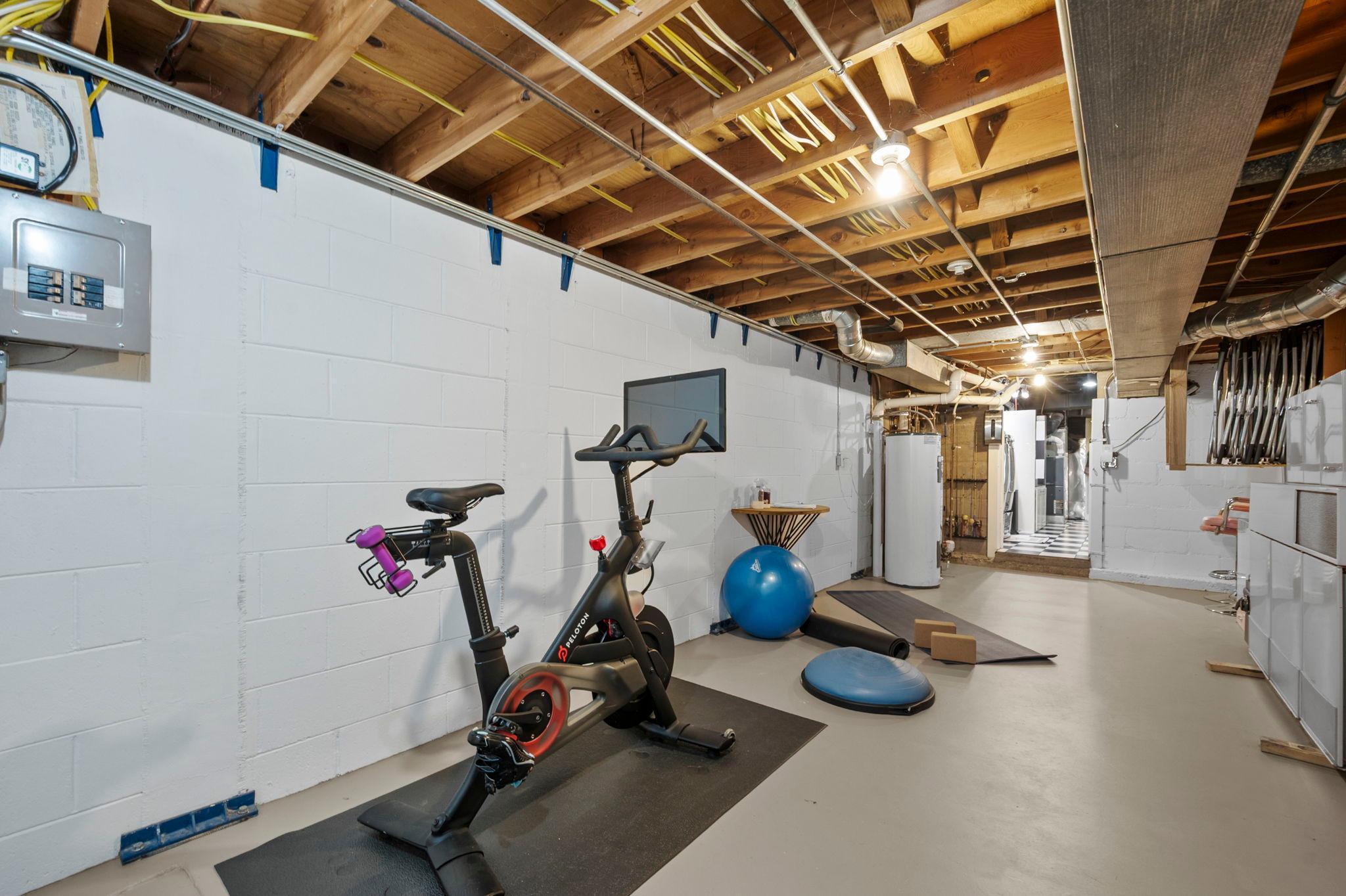 Currently used as a workout space