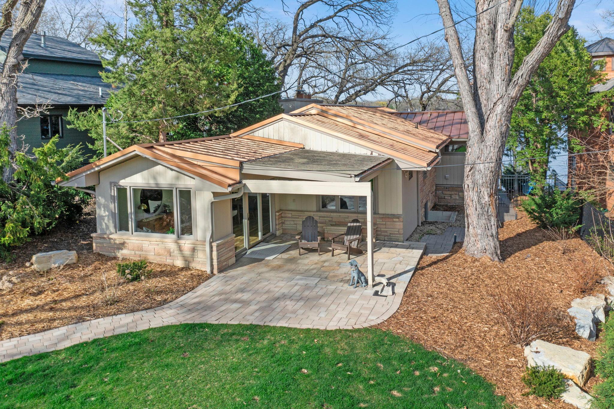 Paver walkway from the garage to the paver patio
