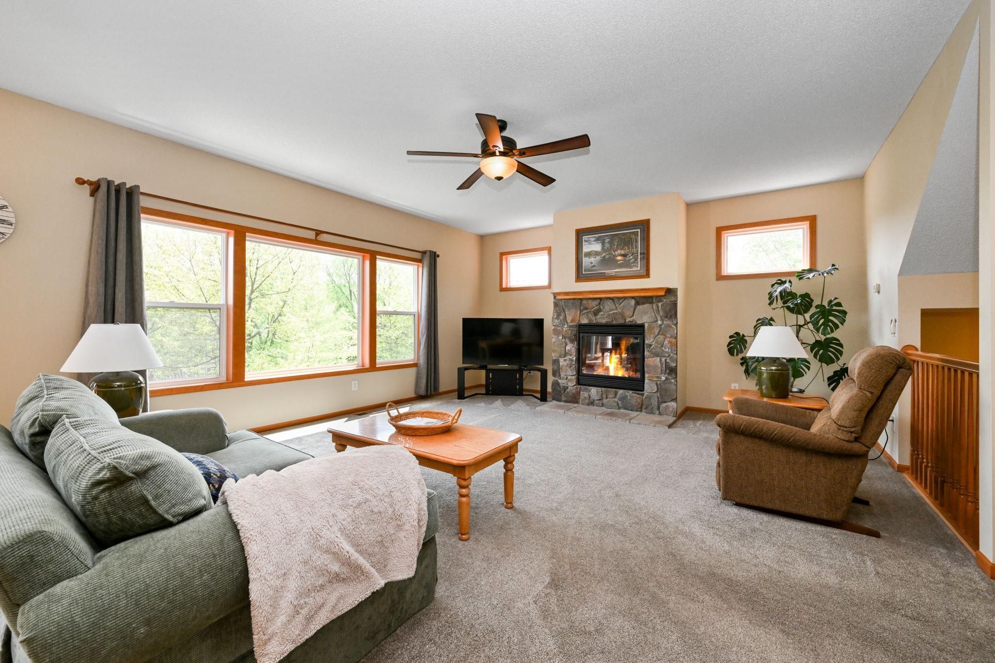 Living room fills with natural light. Great space!