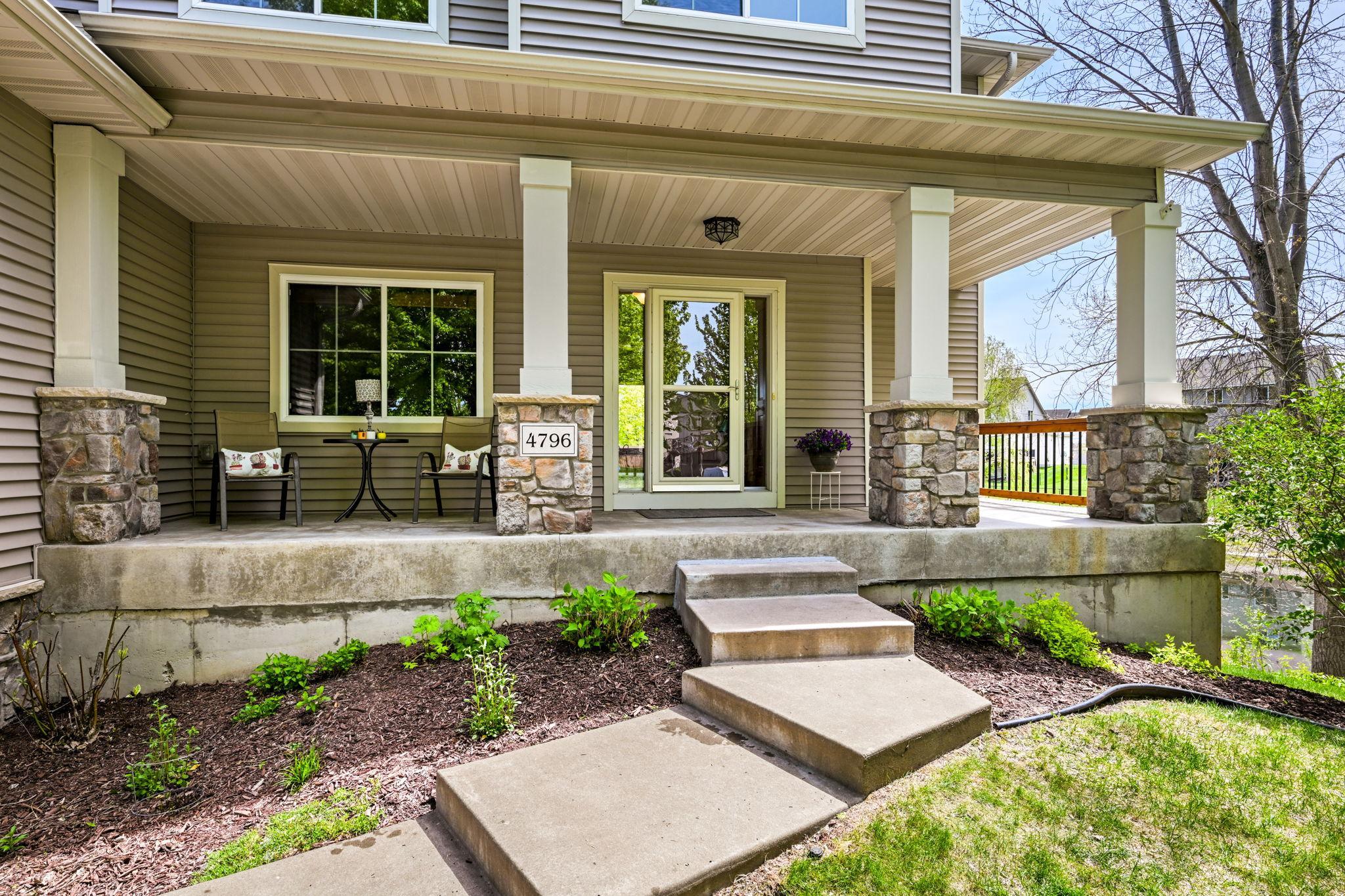 Beautiful wrap-around porch with plenty of seating space.