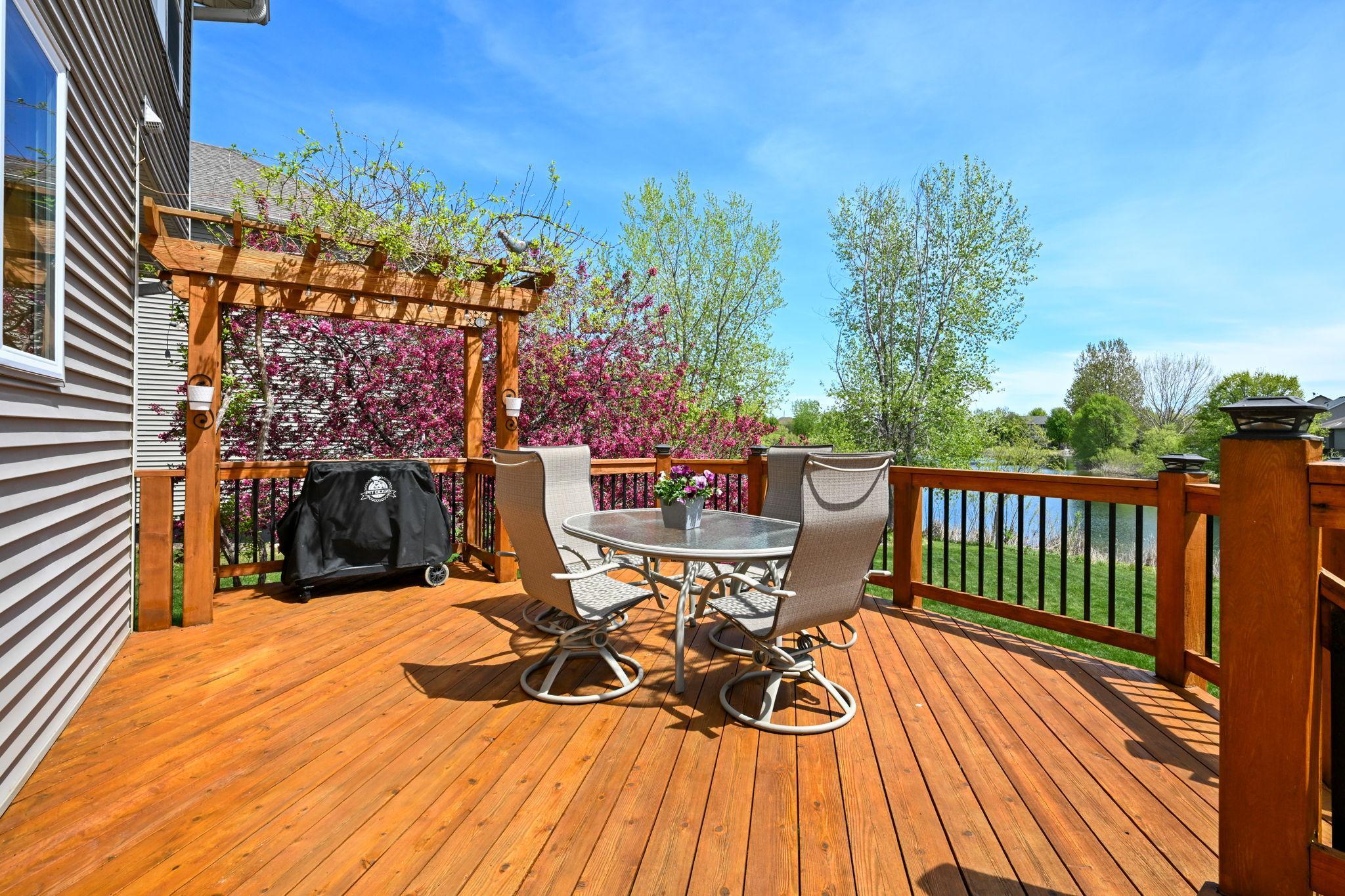 Well-planned landscaping provides privacy yet maintains lovely nature views.