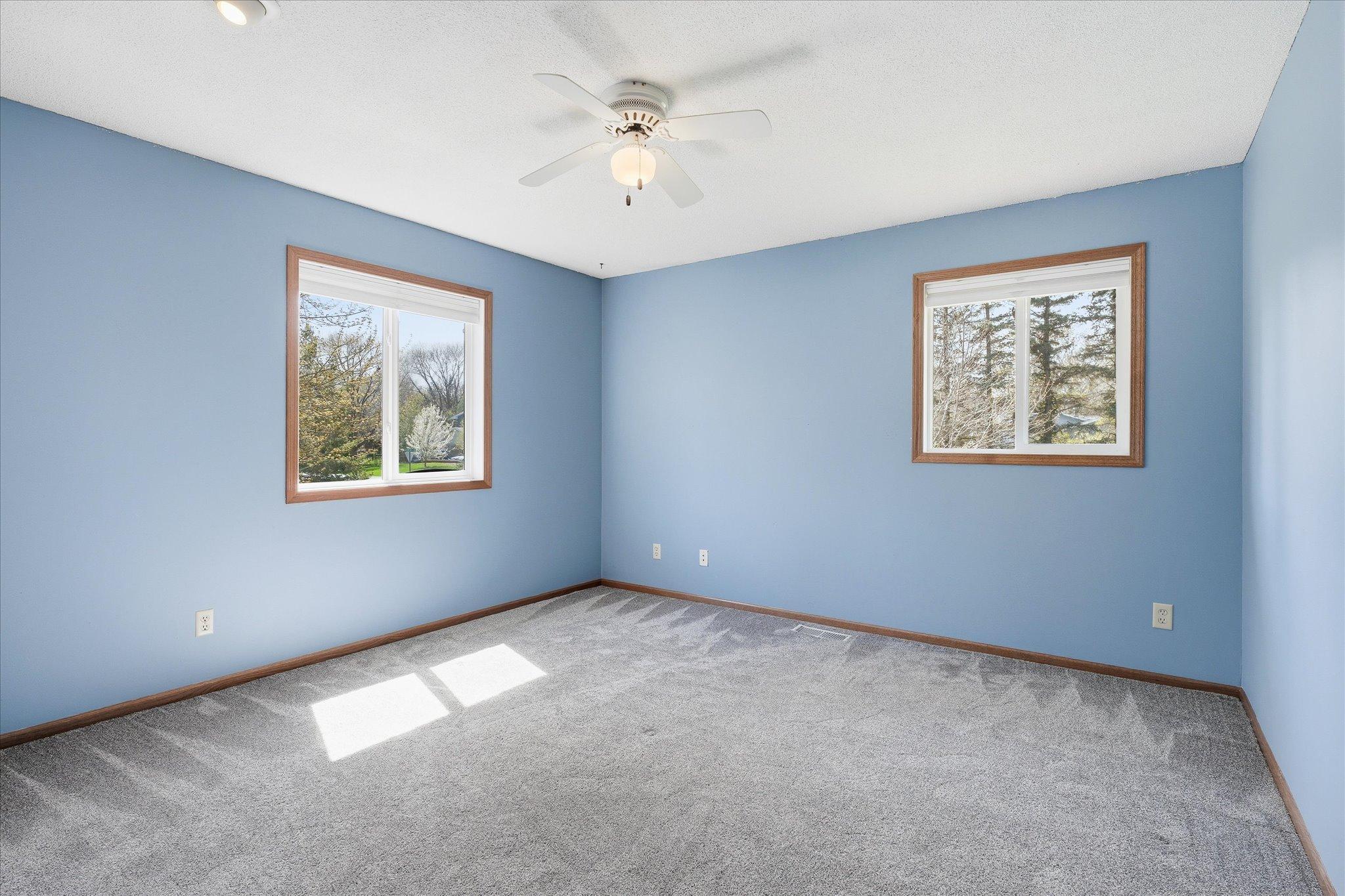There are 2 bedrooms on the upper main level, both have newer high end carpeting.