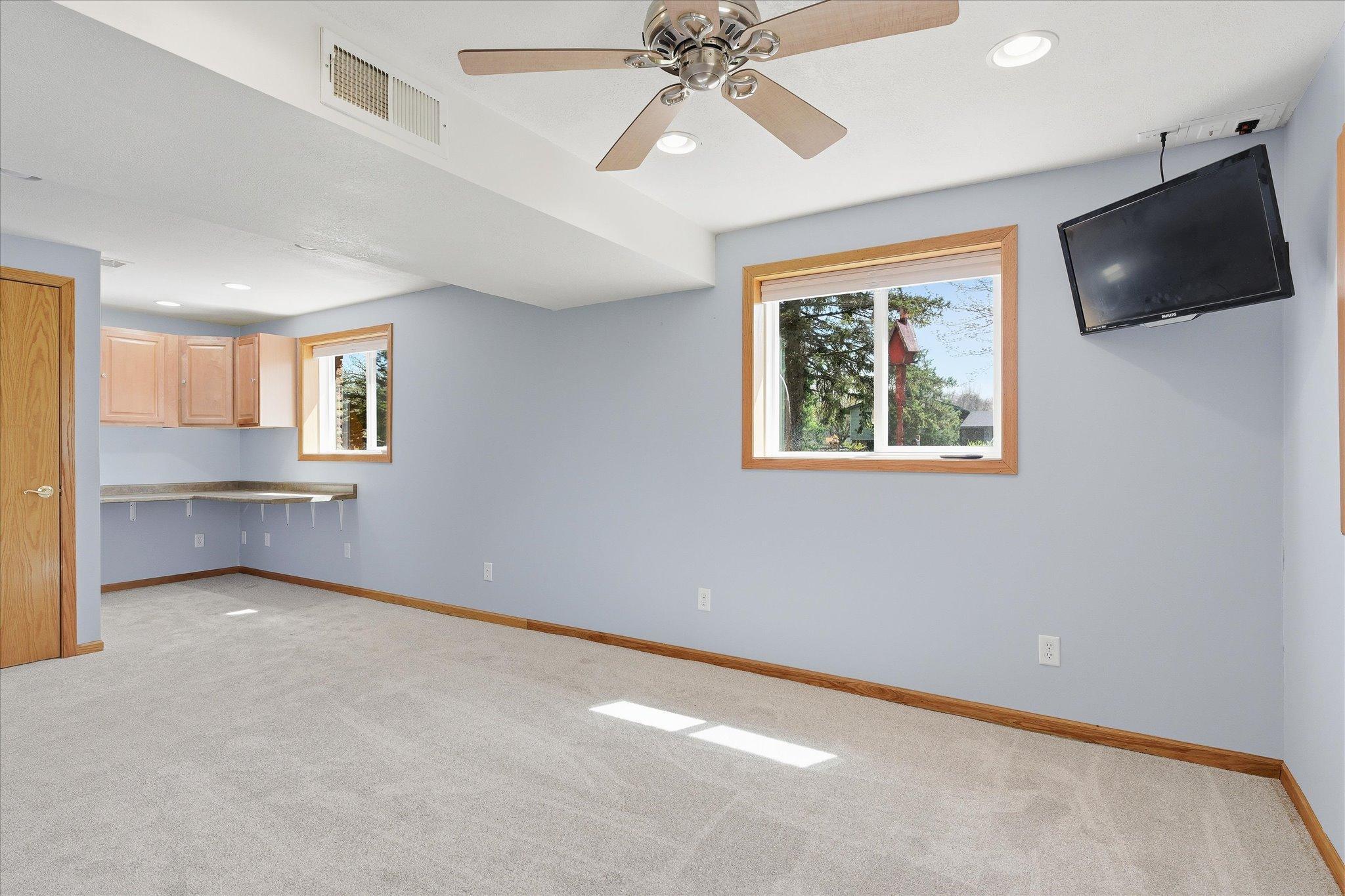 The room includes a large walk in closet plus a work space perfect for office needs or crafts. Brand new carpet in this room.