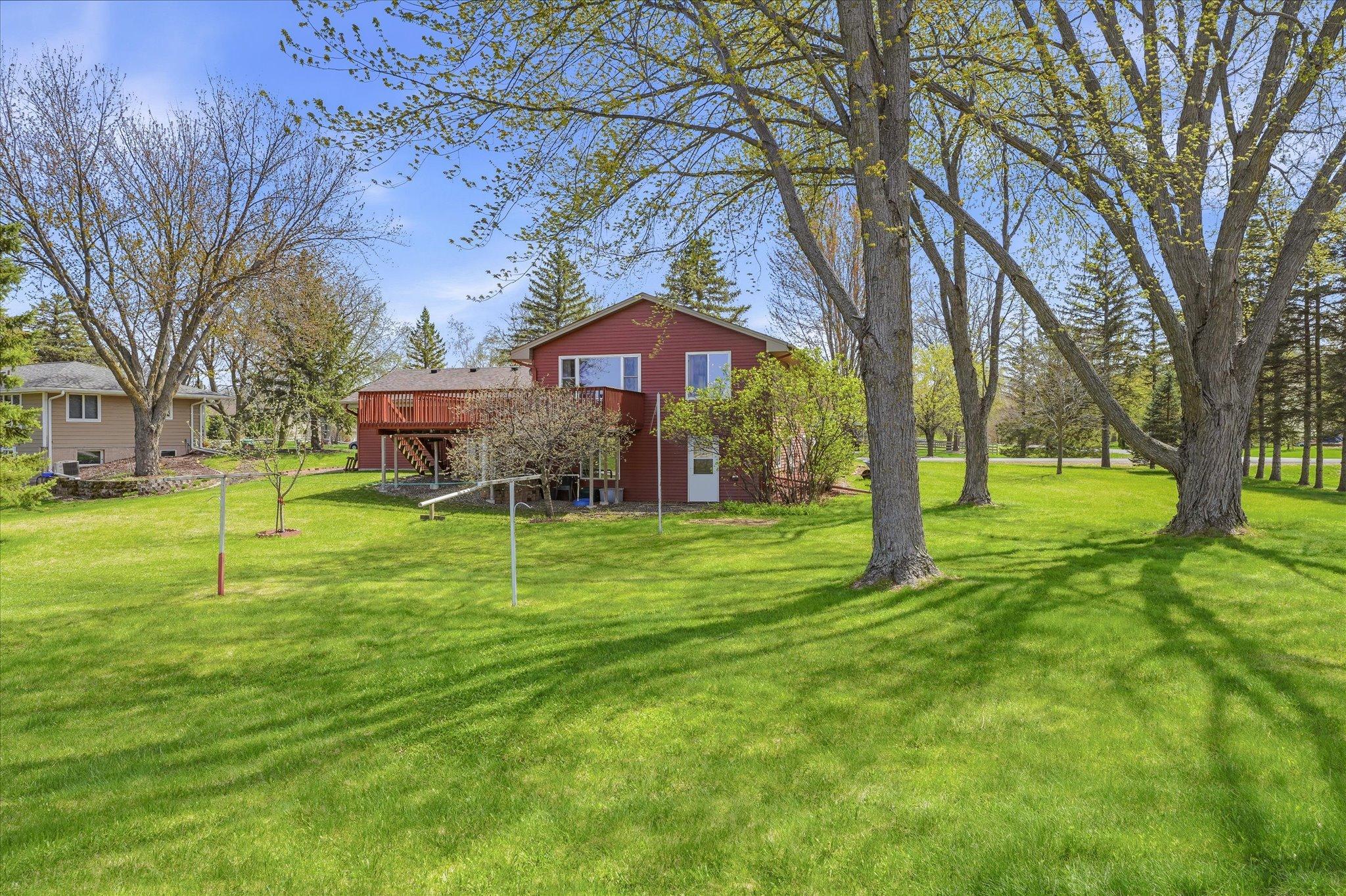 The lot is over an acre in size so perfect for outside games and entertaining. Apple and cherry trees in the backyard for enjoyment also.