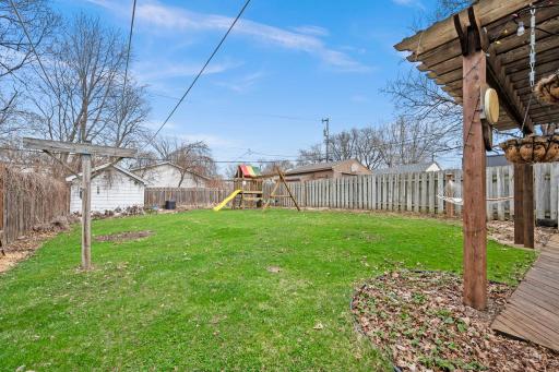 Private, Fully Fenced, Large Backyard w/ Extra Tool/Storage/Garden Shed & Playset.
