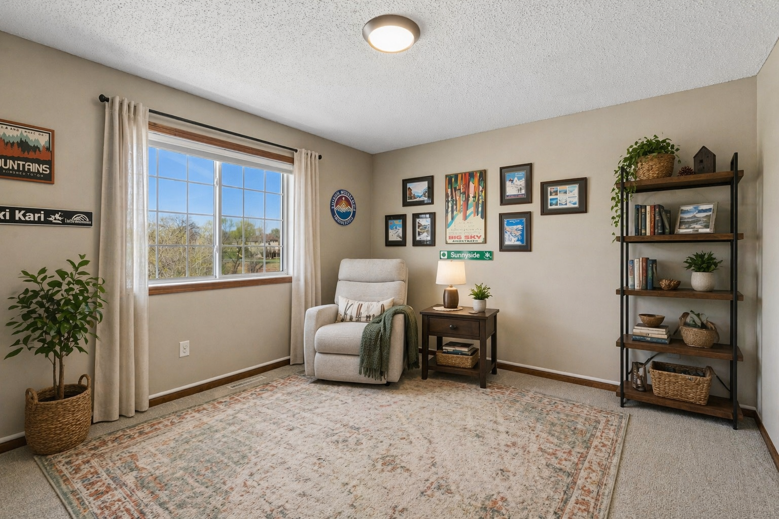 The third bedroom is currently being used as a den room