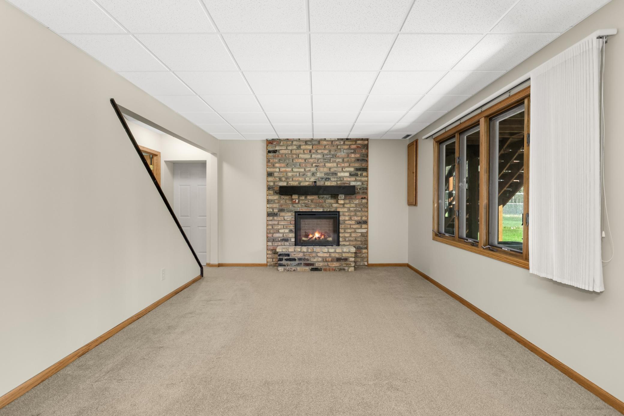 Electric fireplace in the family room