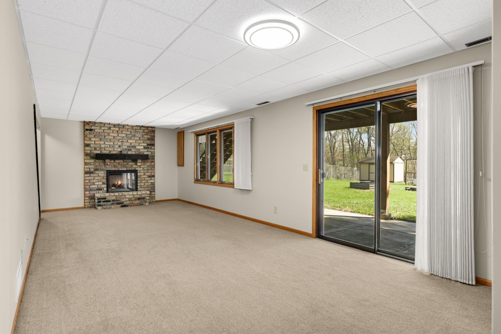 Walk out to backyard from lower level