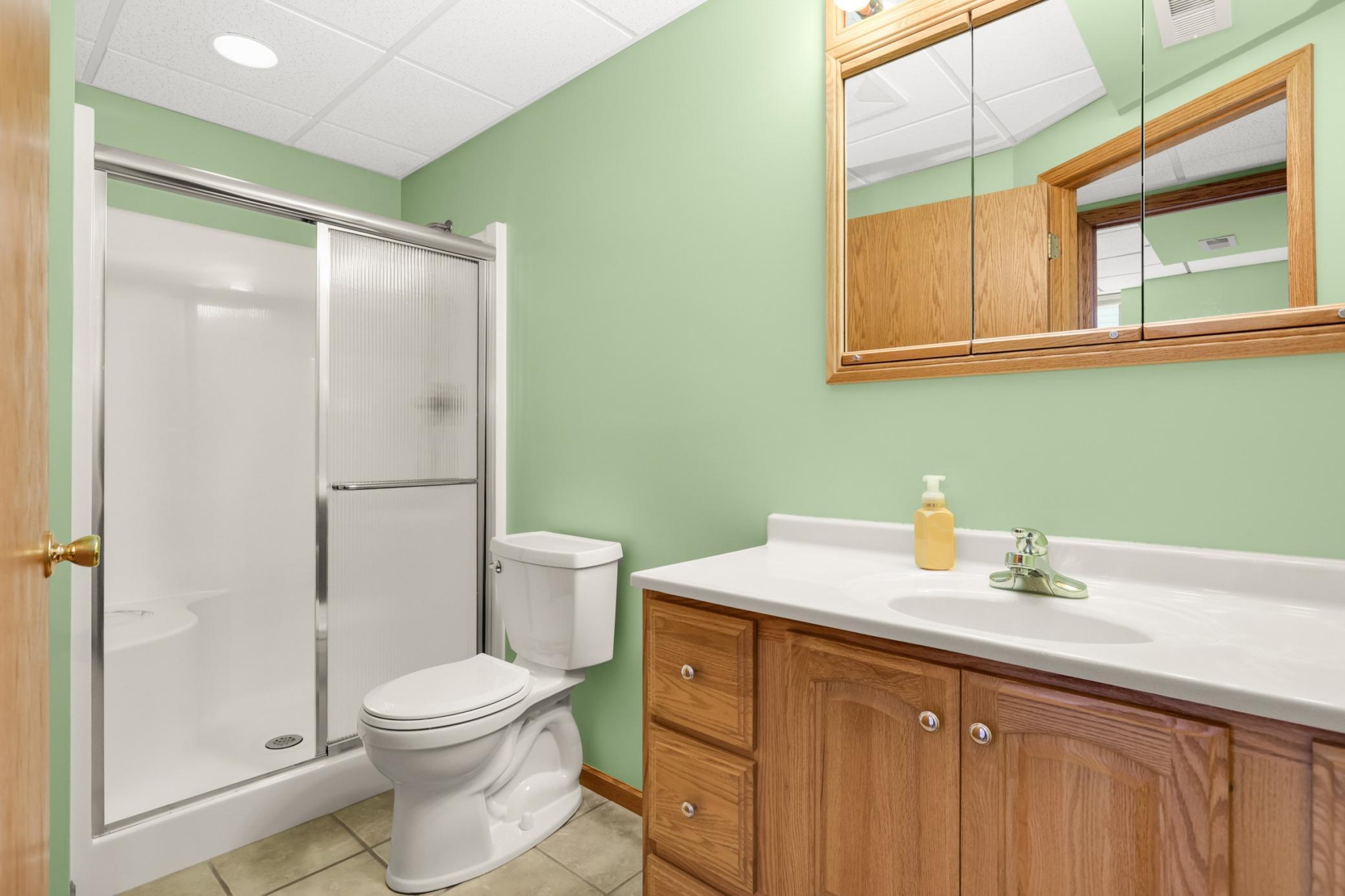 3/4 bath lower level