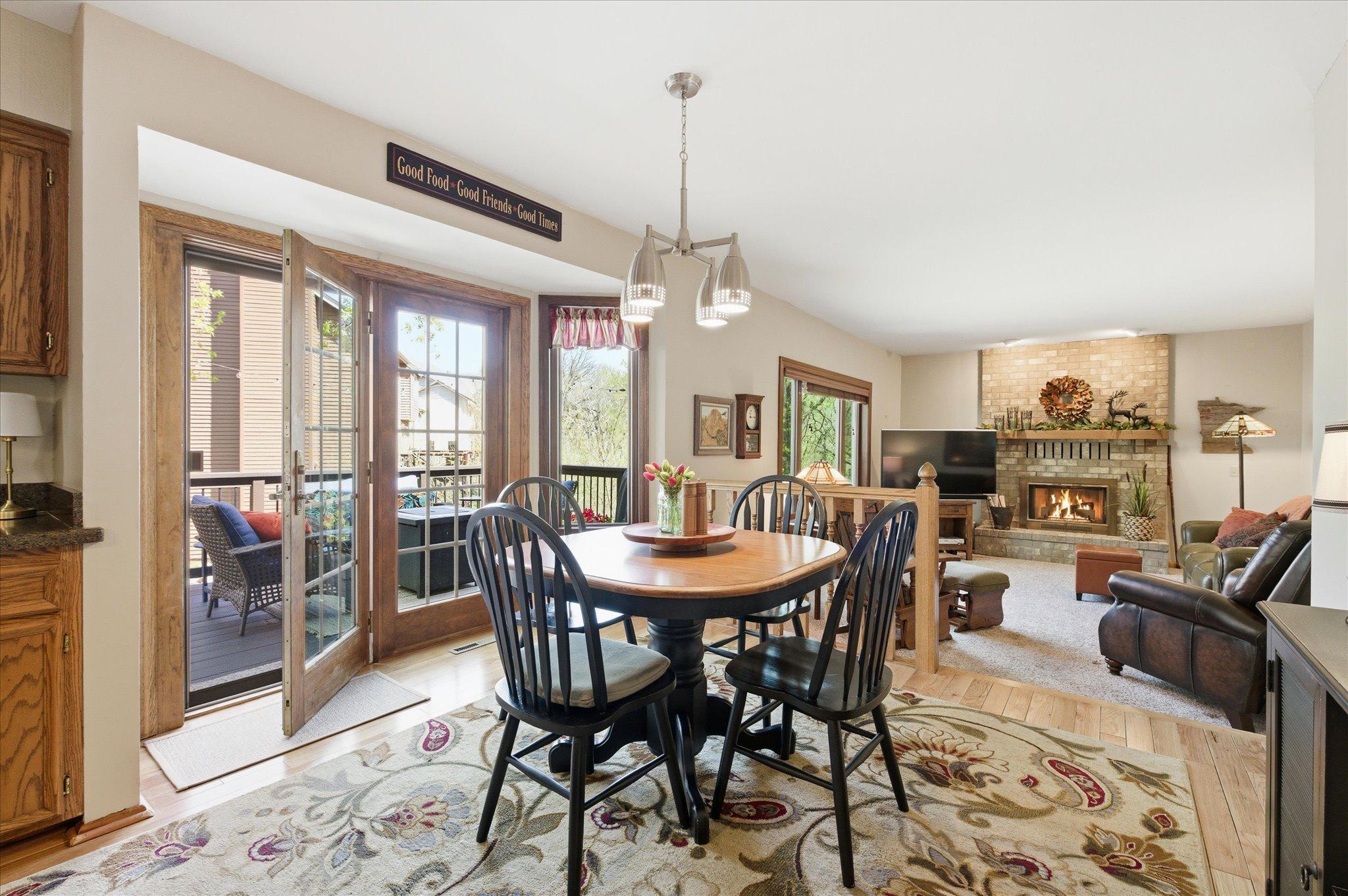 Enjoy an informal dining space and a door that walks directly out to the deck.
