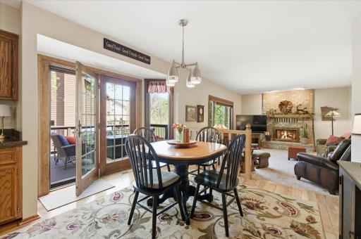 Enjoy an informal dining space and a door that walks directly out to the deck.