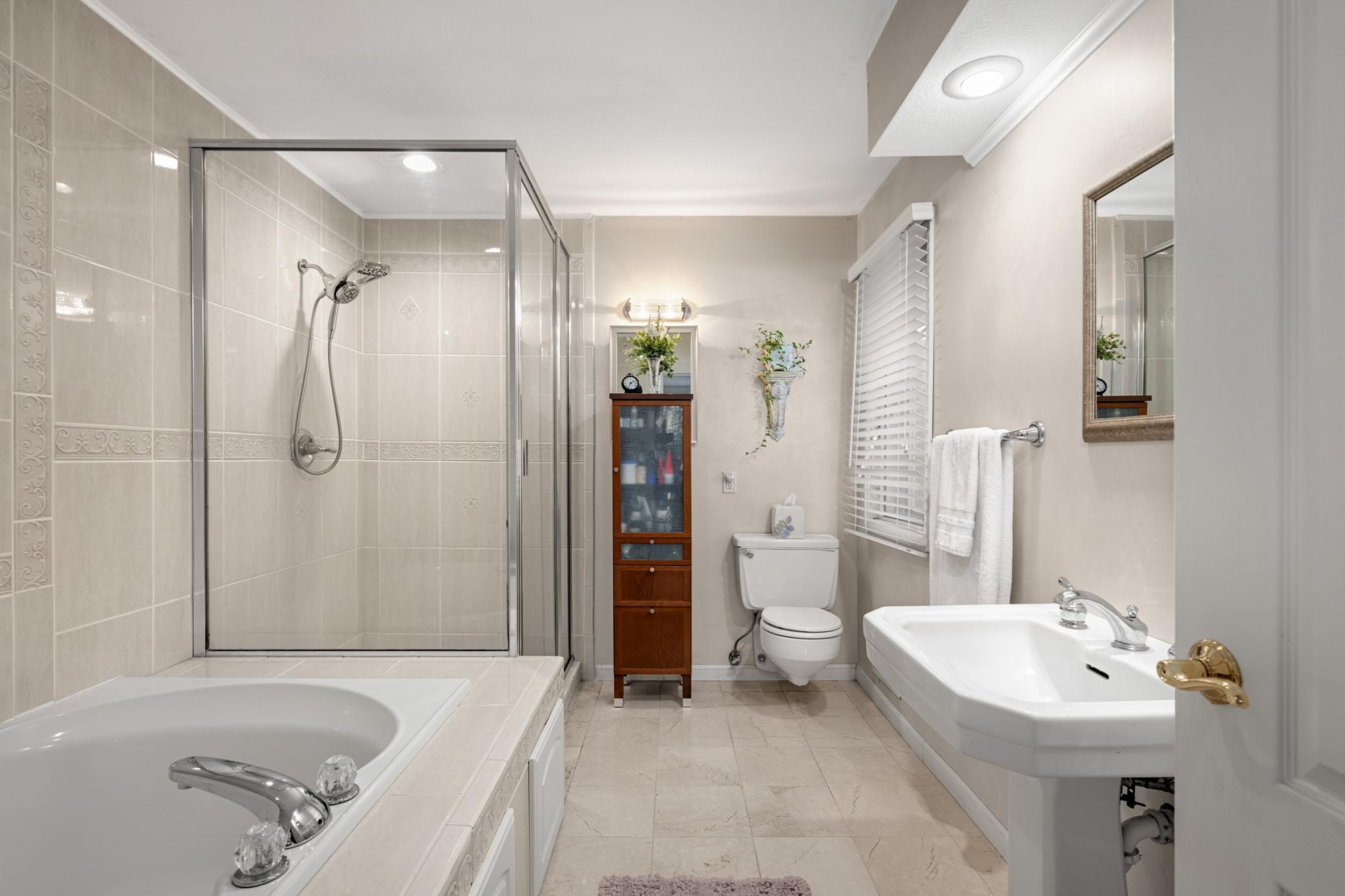 Primary Bathroom separate Shower and Tub