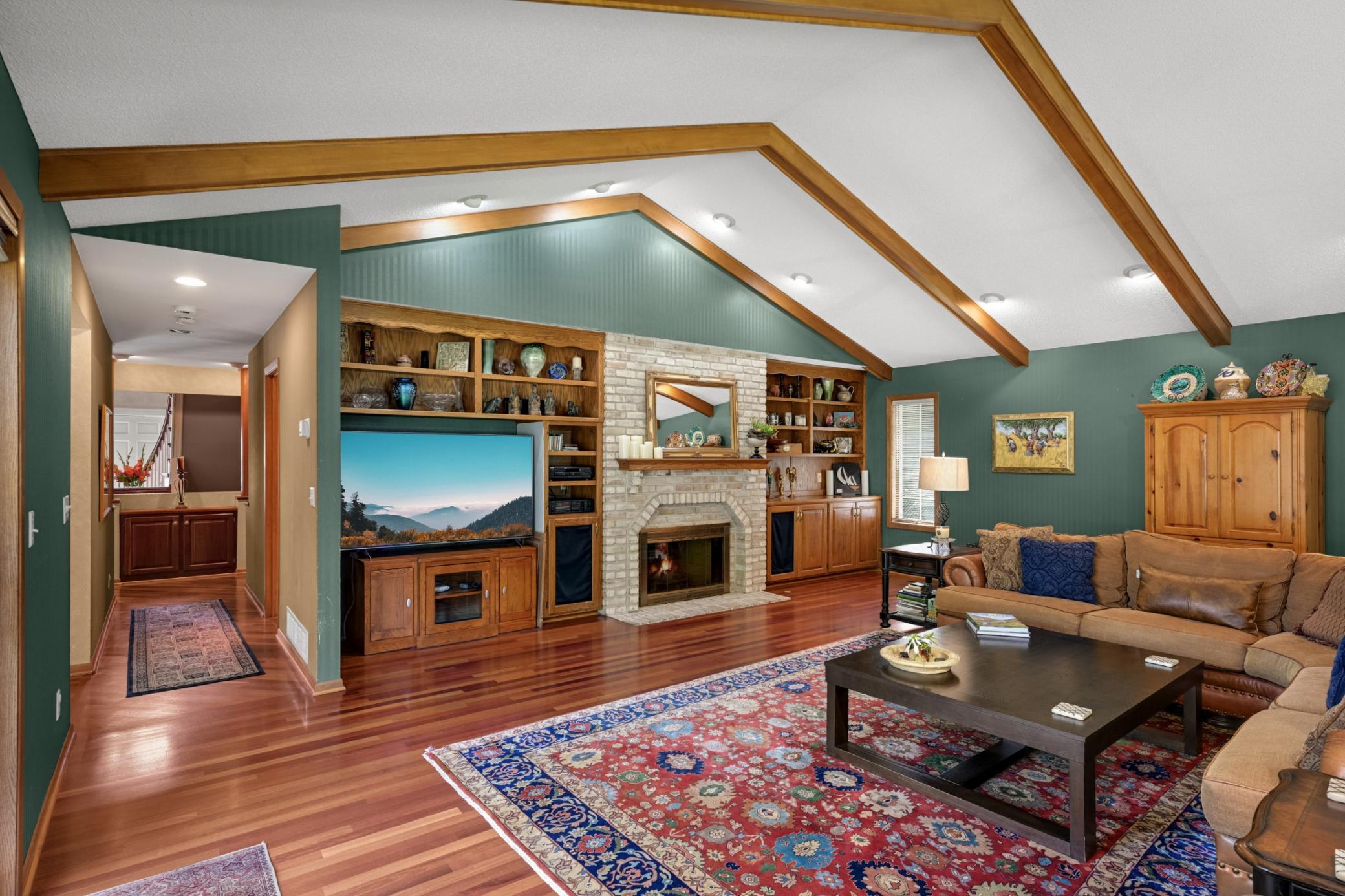 Family Room with Vaulted Ceilings