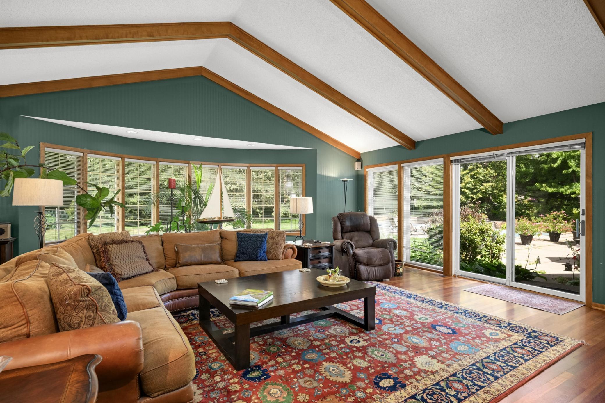Family Room with Vaulted Ceilings